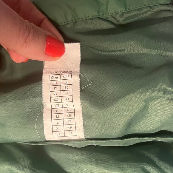 United Colors of Benetton Baby Toddler Puffer Vest Green & Blue Details sz 0-12M - Picture 6 of 6